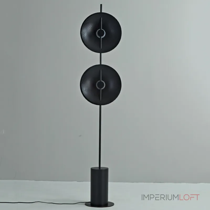 Серия дизайнерских торшеров с двумя плафонами в виде вогнутых дисков из дерева с LED подсветкой DELANO WOOD FL Black от ImperiumLoft Серия дизайнерских торшеров с двумя плафонами в виде вогнутых дисков из дерева с LED подсветкой DELANO WOOD FL Black от ImperiumLoft