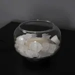 Настольная лампа с мраморным рассеивателем внутри стеклянного плафона с возможностью использования в качестве аромалампы DORIAN TAB с набором для аромотерапии от ImperiumLoft