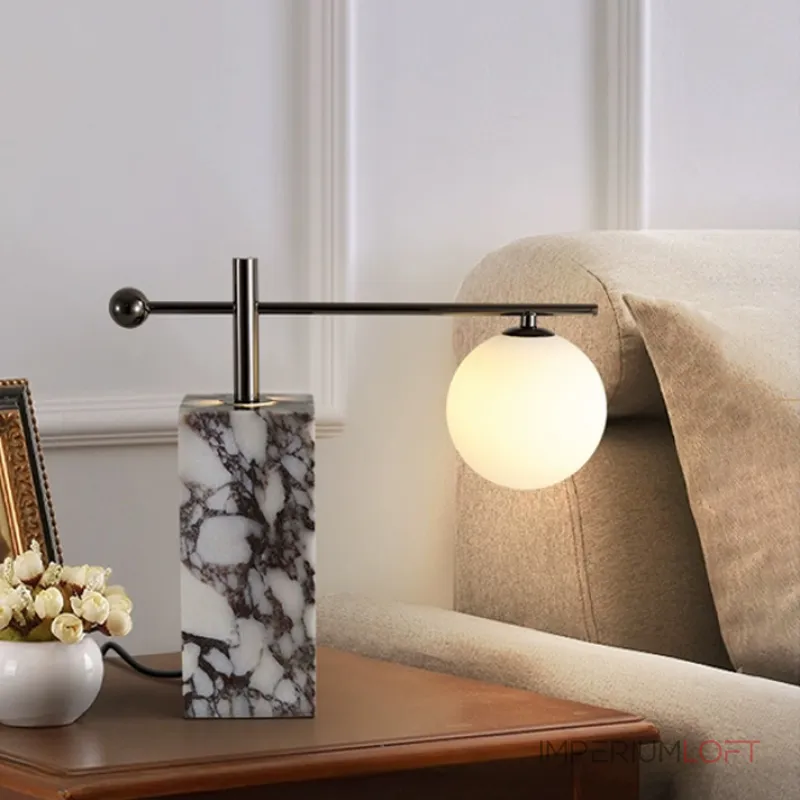 Серия настольных ламп с шарообразным плафоном на угловом кронштейне и основанием с внутренней подсветкой SYMBOL NEPHRITE TAB A от ImperiumLoft Серия настольных ламп с шарообразным плафоном на угловом кронштейне и основанием с внутренней подсветкой SYMBOL NEPHRITE TAB A от ImperiumLoft