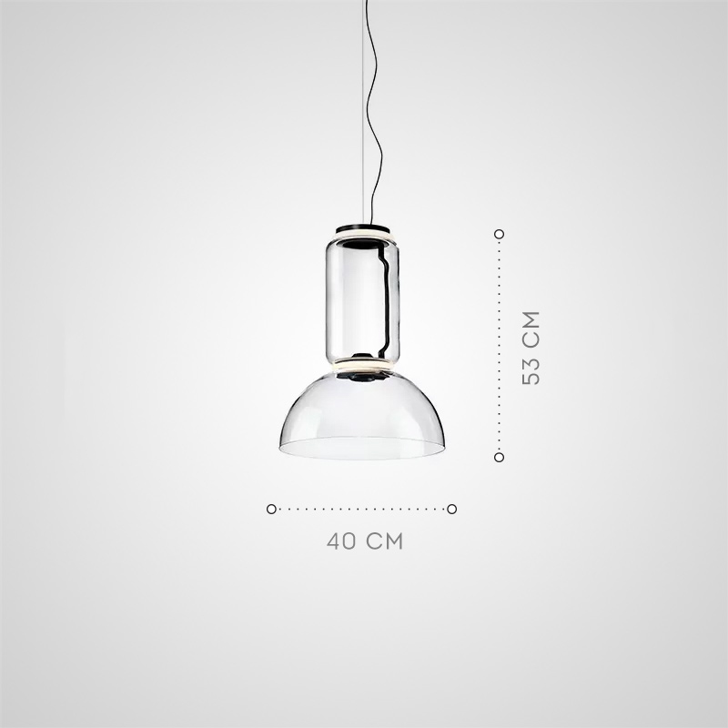 Серия подвесных светильников из прозрачных стеклянных скругленных цилиндров c LED подсветкой сверху и снизу QUENTIN C H53 от ImperiumLoft Серия подвесных светильников из прозрачных стеклянных скругленных цилиндров c LED подсветкой сверху и снизу QUENTIN C H53 от ImperiumLoft