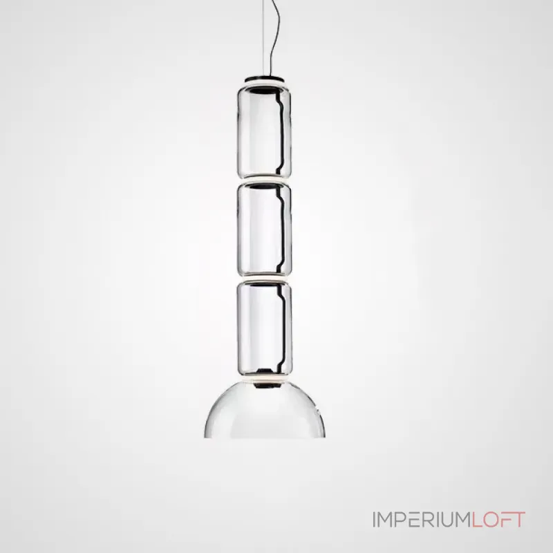 Серия подвесных светильников из прозрачных стеклянных скругленных цилиндров c LED подсветкой сверху и снизу QUENTIN C H117 от ImperiumLoft Серия подвесных светильников из прозрачных стеклянных скругленных цилиндров c LED подсветкой сверху и снизу QUENTIN C H117 от ImperiumLoft