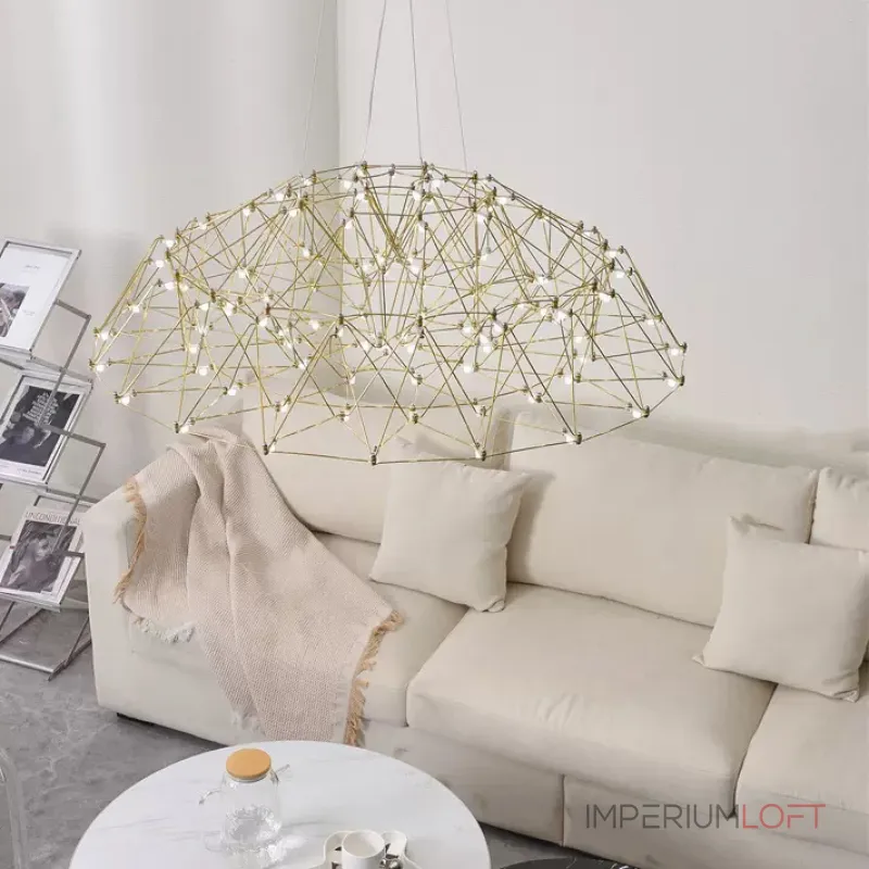Серия подвесных люстр со светодиодными источниками света на ажурном металлическом каркасе купольной формы REIER D100 Silver от ImperiumLoft Серия подвесных люстр со светодиодными источниками света на ажурном металлическом каркасе купольной формы REIER D100 Silver от ImperiumLoft