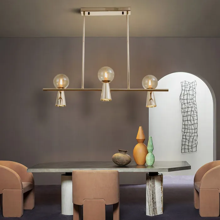 Потолочный светильник ABELINA LONG L6 Gold White от ImperiumLoft