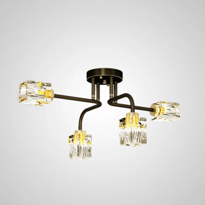 Потолочная люстра MICHAL L4 Brass Black от ImperiumLoft