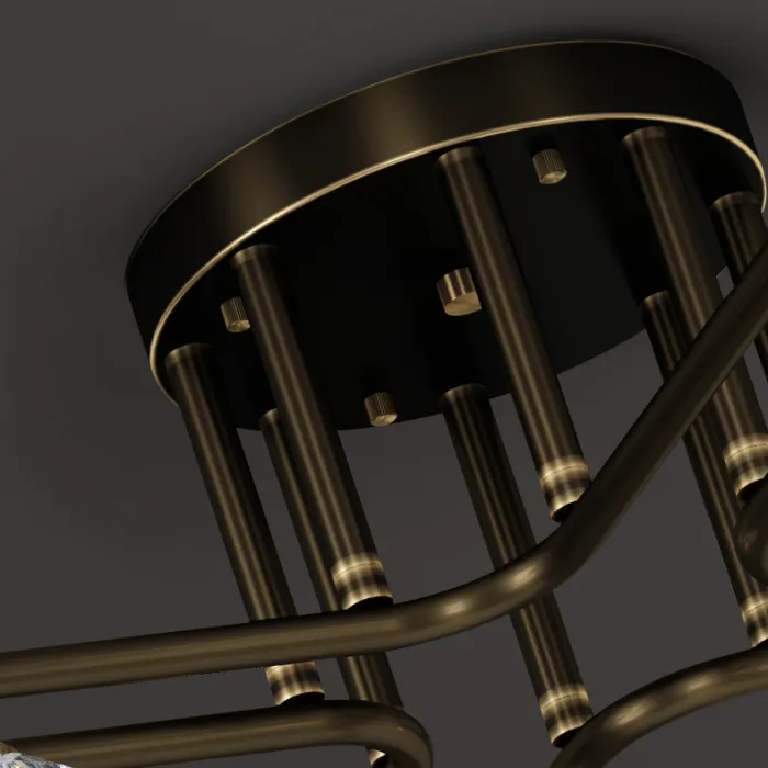 Потолочная люстра RH CH L8 Brass Black от ImperiumLoft
