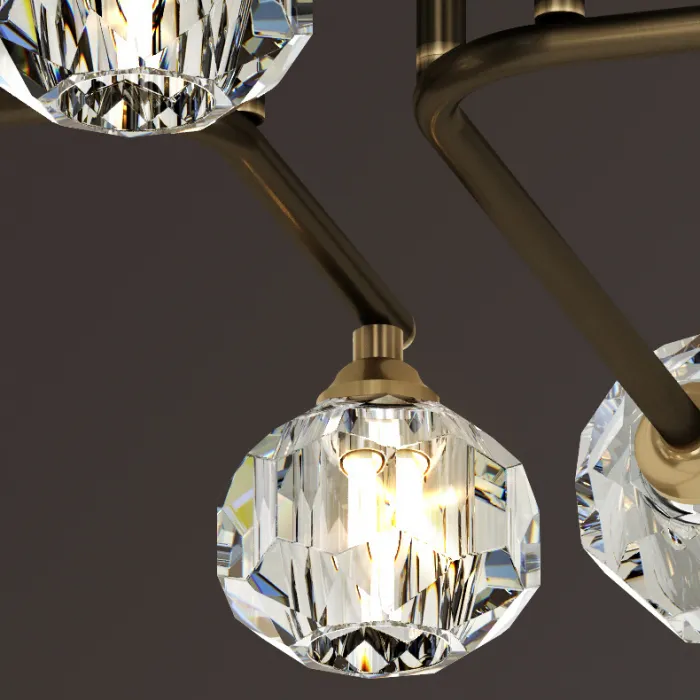 Потолочная люстра RH CH L8 Brass Black от ImperiumLoft