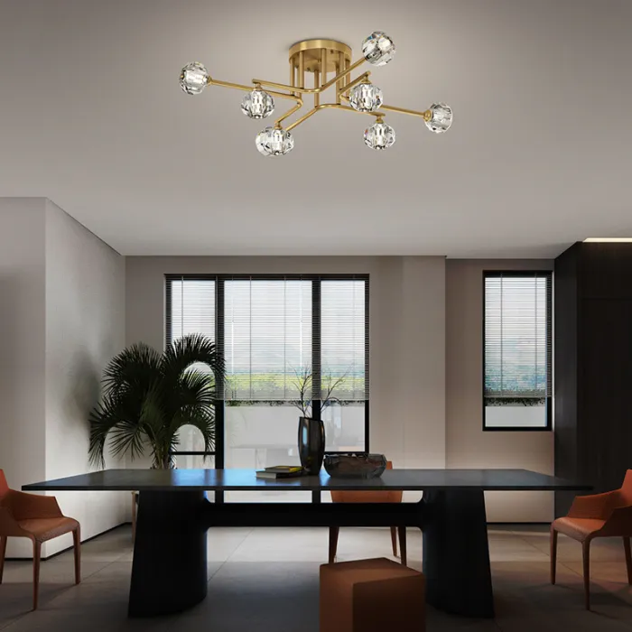 Потолочная люстра RH CH L8 Brass Black от ImperiumLoft