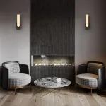 Настенный светодиодный светильник с прямоугольным плафоном из мрамора MIRCA B Bronze от ImperiumLoft