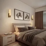 Настенный светодиодный светильник с прямоугольным плафоном из мрамора MIRCA B Bronze от ImperiumLoft
