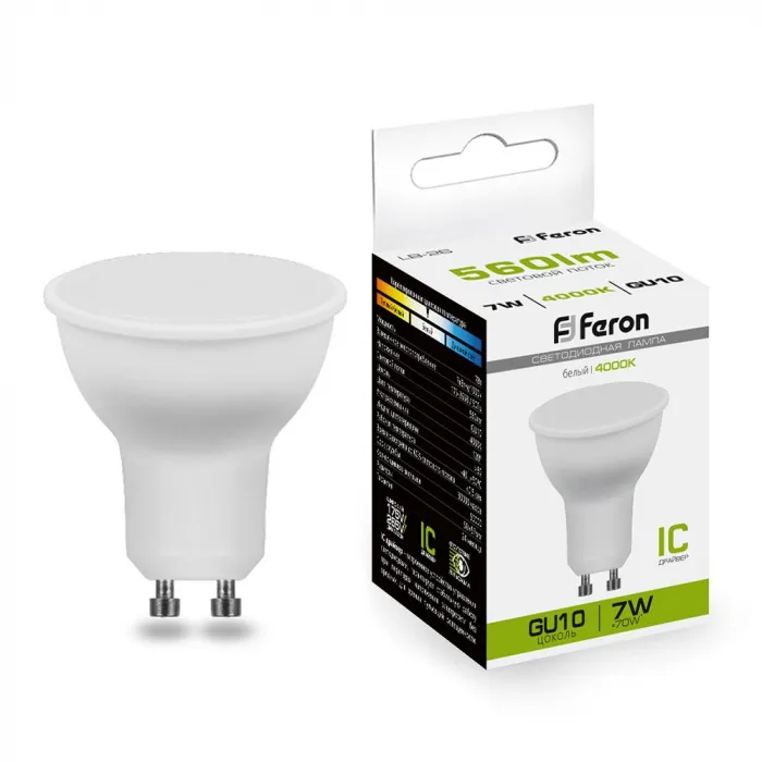 Лампа светодиодная Feron LB-26 GU10 7Вт 4000K 25290 от ImperiumLoft