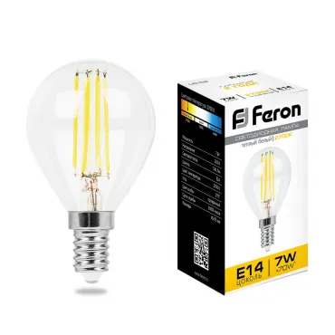 Лампа светодиодная Feron LB-52 E14 7Вт 2700K 25874