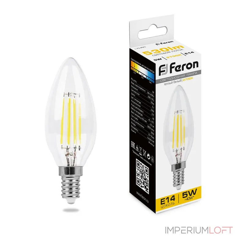 Лампа светодиодная Feron LB-58 Свеча E14 5W 2700K 25572 от ImperiumLoft Лампа светодиодная Feron LB-58 Свеча E14 5W 2700K 25572 от ImperiumLoft