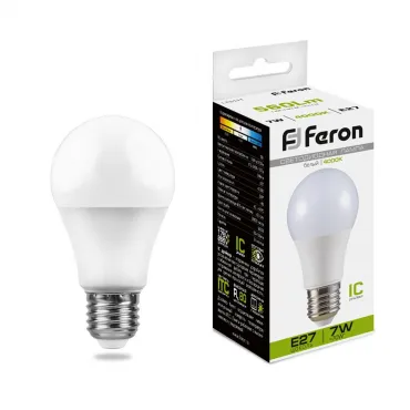 Лампа светодиодная Feron LB-91 шар E27 7Вт 4000K 25445