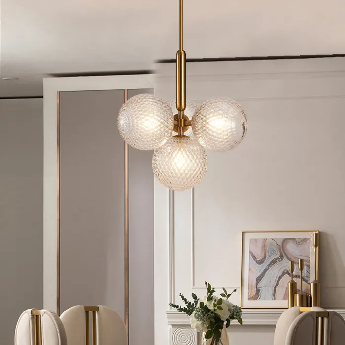 Подвесной светильник RAFFIN 4 Transparent Gold от ImperiumLoft