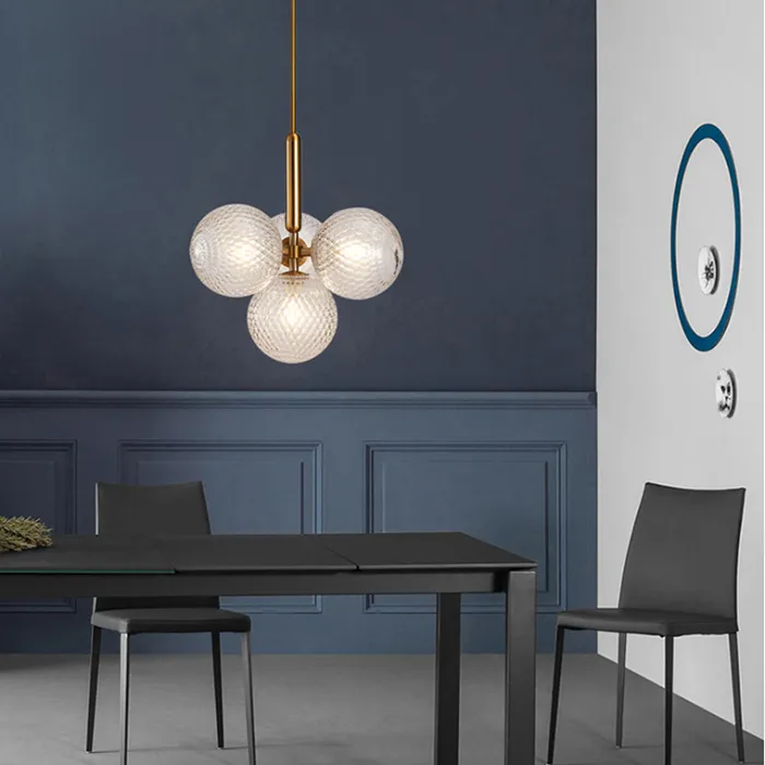 Подвесной светильник RAFFIN 4 Transparent Gold от ImperiumLoft