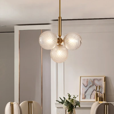 Подвесной светильник RAFFIN 4 Transparent Gold