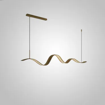 Подвесной латунный светильник волнообразной формы со встроенной светодиодной матрицей от ImperiumLoft