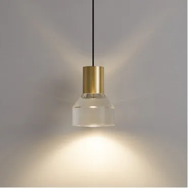 Серия подвесных светодиодных светильников с рассеивателями из цельного акрила цилиндрической и конической формы LEIF В Brass