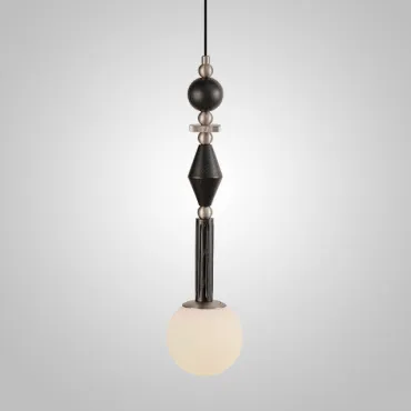 Серия подвесных светильников с шарообразным плафоном и декором из древесины BERTON B