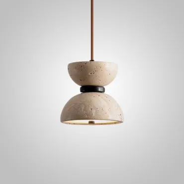 Подвесной светильник с двунаправленным купольным абажуром из камня травертина RANDOLF