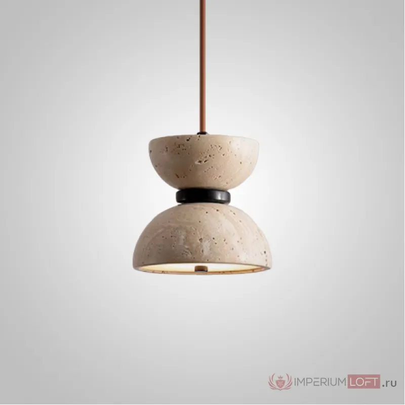 Подвесной светильник с двунаправленным купольным абажуром из камня травертина RANDOLF