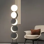 Оригинальный светодиодный торшер из пяти дисков, изображающих разные фазы луны Луна PHASE Оригинальный светодиодный торшер из пяти дисков, изображающих разные фазы луны Луна PHASE