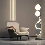 Оригинальный светодиодный торшер из пяти дисков, изображающих разные фазы луны Луна PHASE Оригинальный светодиодный торшер из пяти дисков, изображающих разные фазы луны Луна PHASE