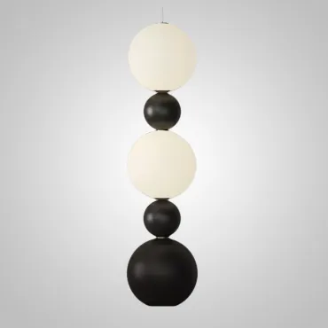 Напольный светильник из чередующихся черных и светящихся шаров разного размера STELLAN B