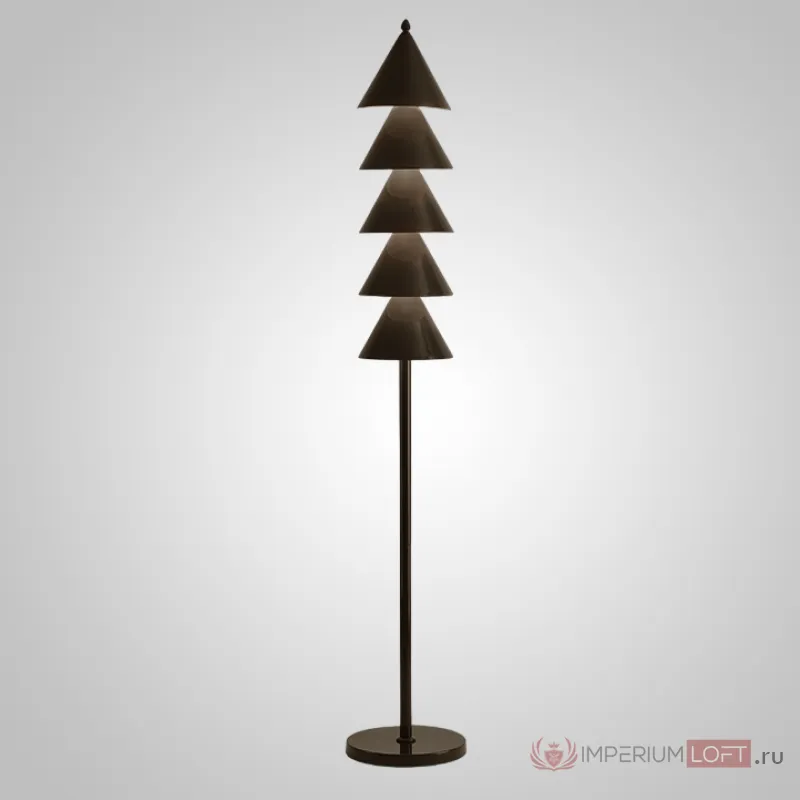 Серия минималистичных светодиодных торшеров в виде стилизованной ёлки из расположенных друг над другом конусов BAUM Black
