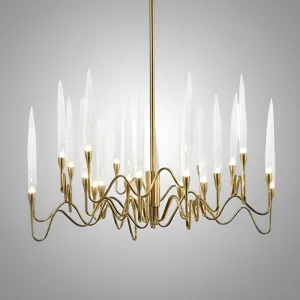 Люстра на штанге Il Pezzo 3 Round Chandelier Brass and Crystals D1200