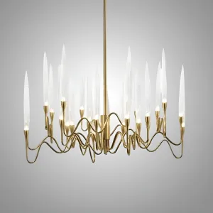 Люстра на штанге Il Pezzo 3 Round Chandelier Brass and Crystals D800