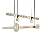 Подвесная люстра Pendant Horizontal L114  со стеклянными фактурными плафонами