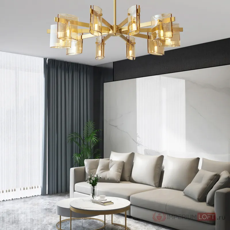 Потолочная люстра JANICE CH L8 Brass от ImperiumLoft