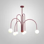Потолочная люстра DAY L6 D100 Red от ImperiumLoft