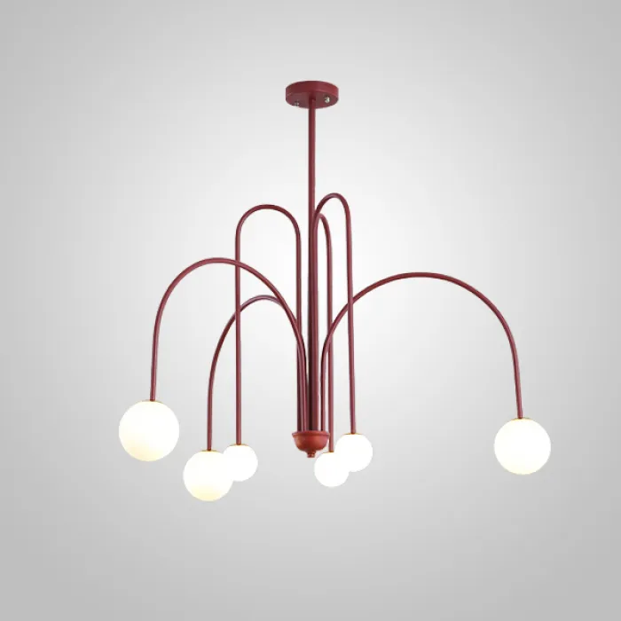 Потолочная люстра DAY L6 D100 Red от ImperiumLoft