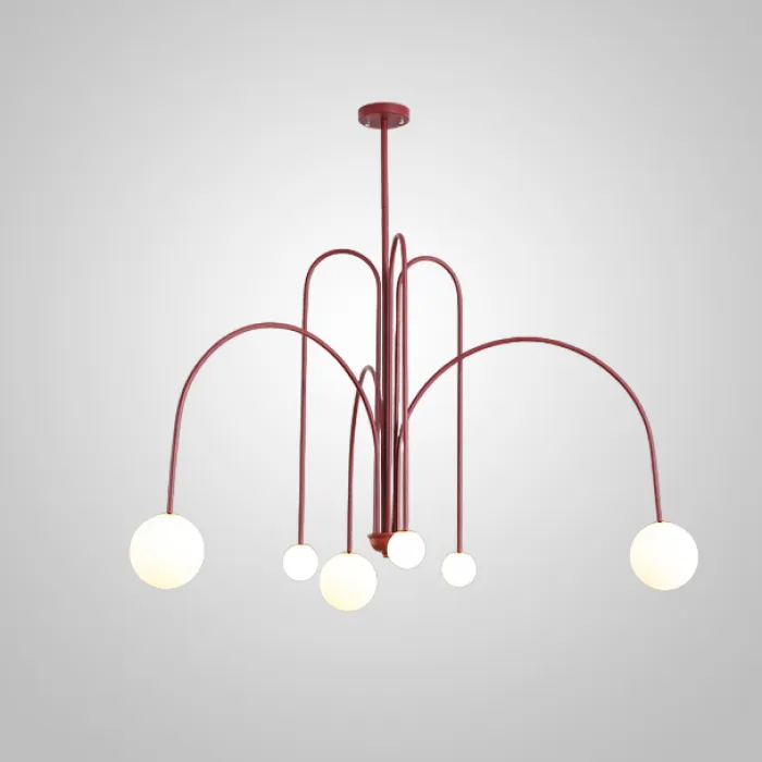Потолочная люстра DAY L6 D130 Red от ImperiumLoft