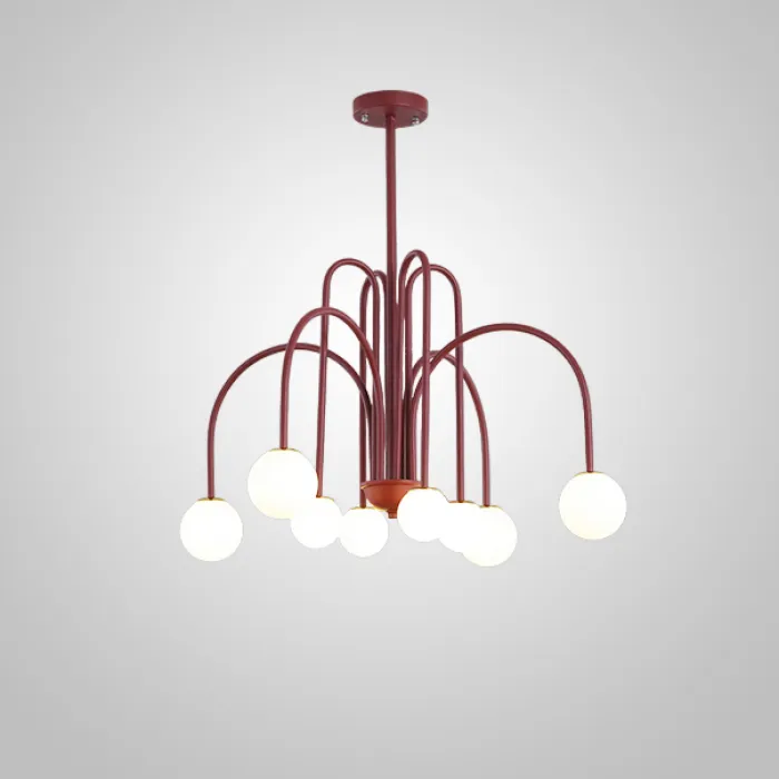 Потолочная люстра DAY L8 D75 Red от ImperiumLoft