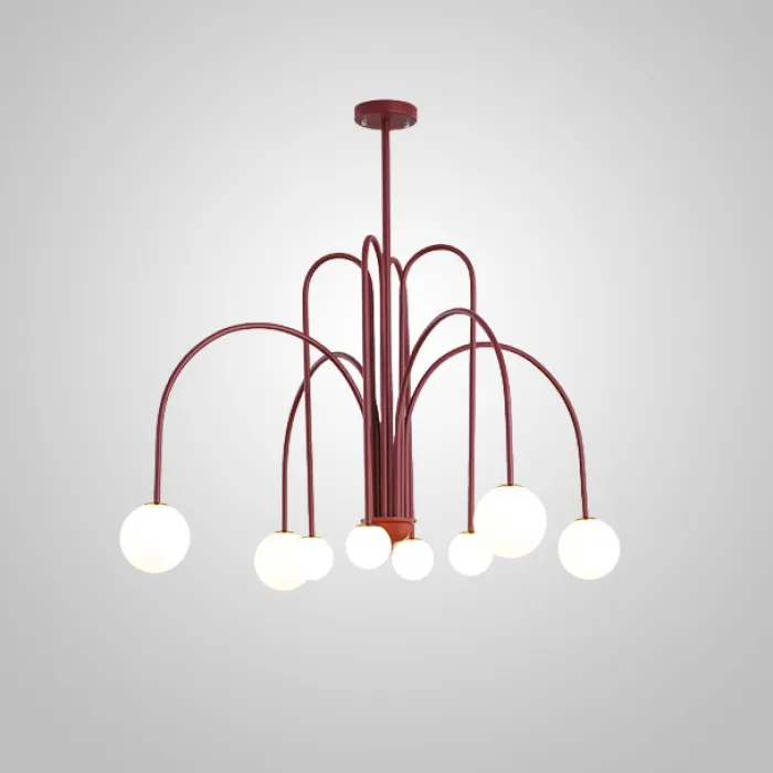 Потолочная люстра DAY L8 D100 Red от ImperiumLoft