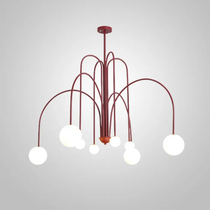 Потолочная люстра DAY L8 D130 Red от ImperiumLoft