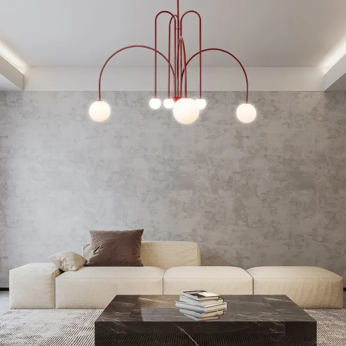 Потолочная люстра DAY L6 D130 Red от ImperiumLoft