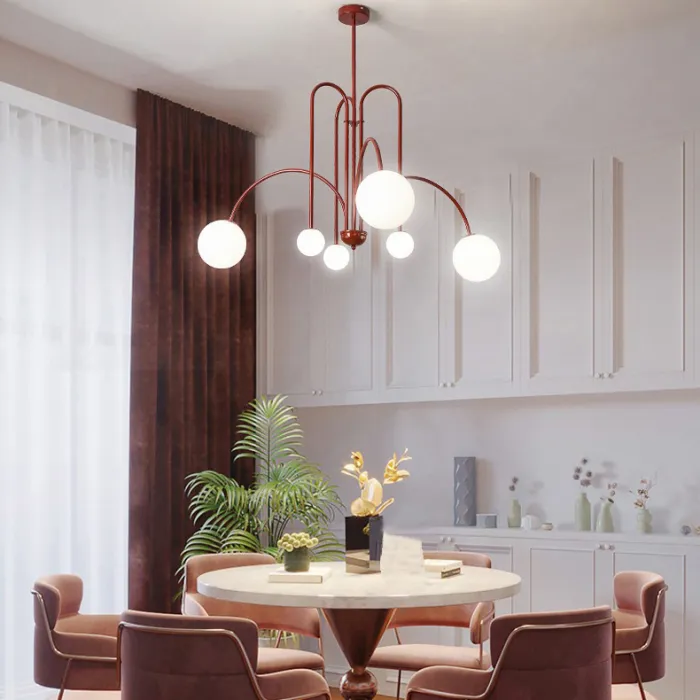 Потолочная люстра DAY L6 D130 Red от ImperiumLoft