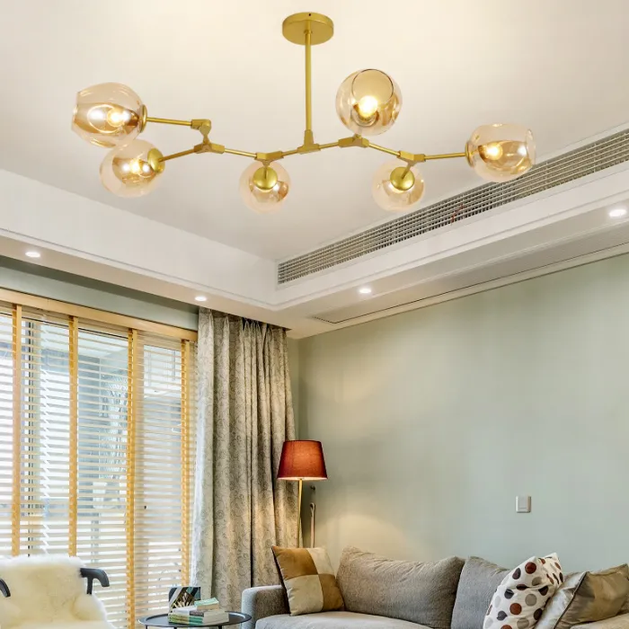 Люстра Адель Branching Bubble Chandelier L11 Brass Amber от ImperiumLoft