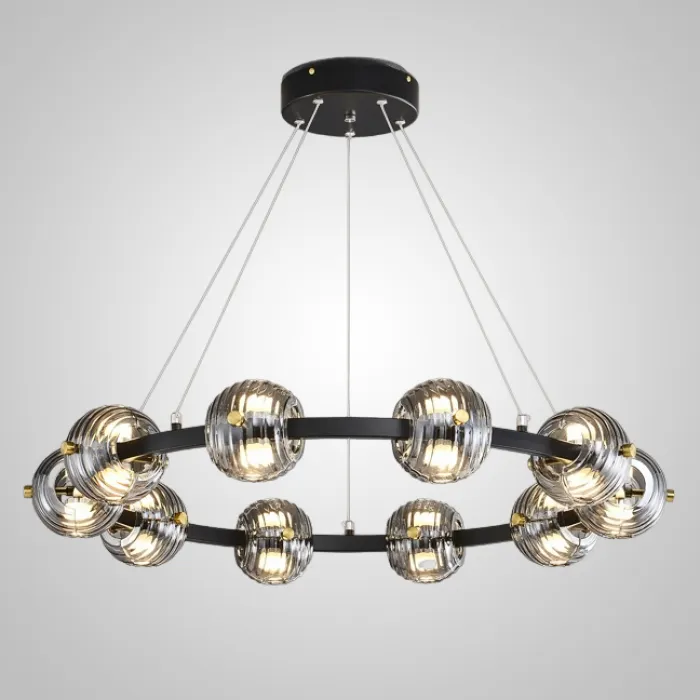 Кольцевая люстра SEMUND D80 Black от ImperiumLoft
