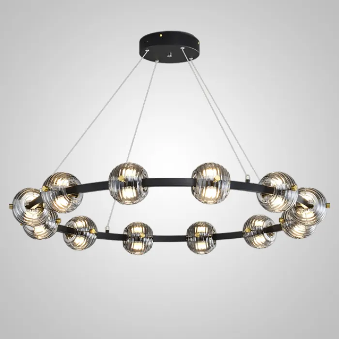 Кольцевая люстра SEMUND D100 Black от ImperiumLoft
