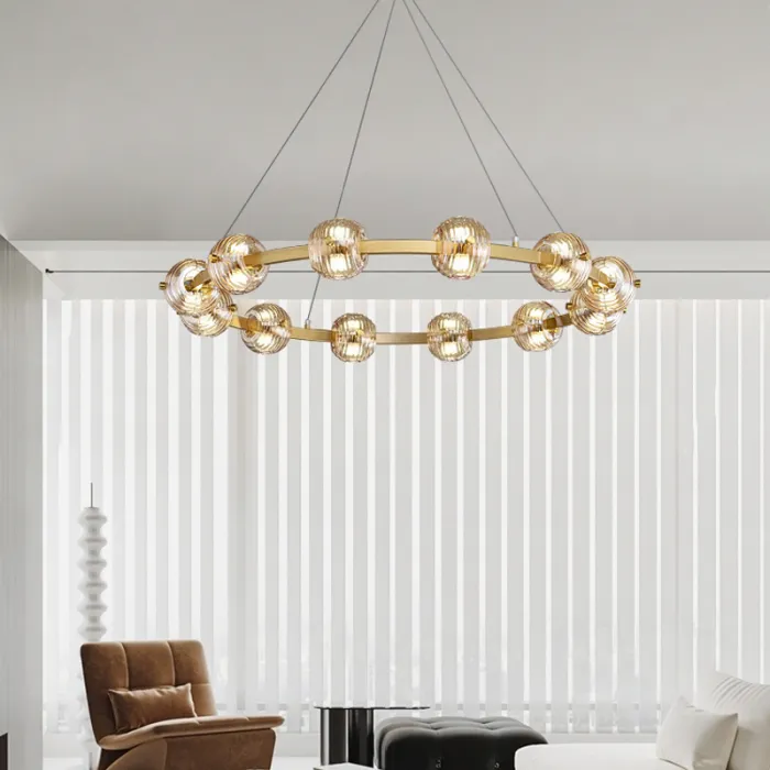Кольцевая люстра SEMUND D80 Brass от ImperiumLoft