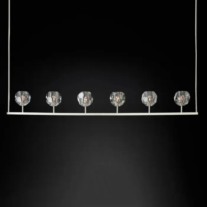 Люстра RH Boule De Cristal Linear Chandelier 6 Nickel от ImperiumLoft