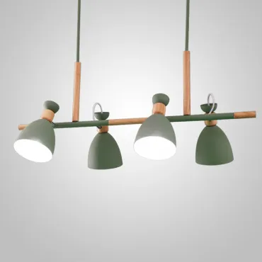 Подвесной реечный светильник TRIF WOOD LONG Green от ImperiumLoft