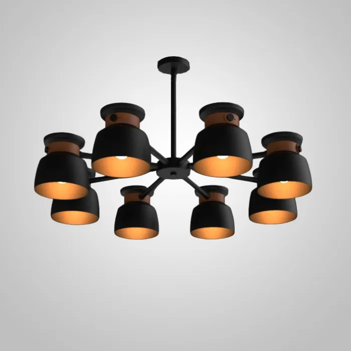 Люстра на штанге LOOP L8 Black от ImperiumLoft