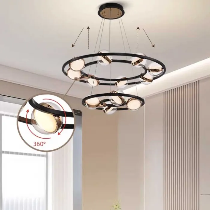 Кольцевые люстры и светильники SATURNA CH D80+48 от ImperiumLoft