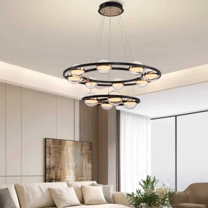 Кольцевые люстры и светильники SATURNA CH D80+48 от ImperiumLoft